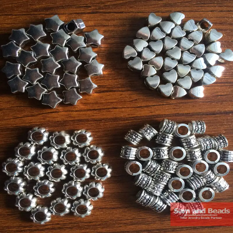 

10pcs/Lot Love Heart Alloy Bead DIY European Big Hole Beads Fits Charm Pandora Bracelets Necklaces Pendants