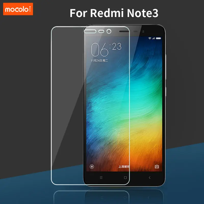 Mocolo For Xiaomi Redmi Note 3 Pro Hongmi Note 3 Tempered Glass Screen Protector 0.33mm 2.5D Curved Edge with Retail Packaging