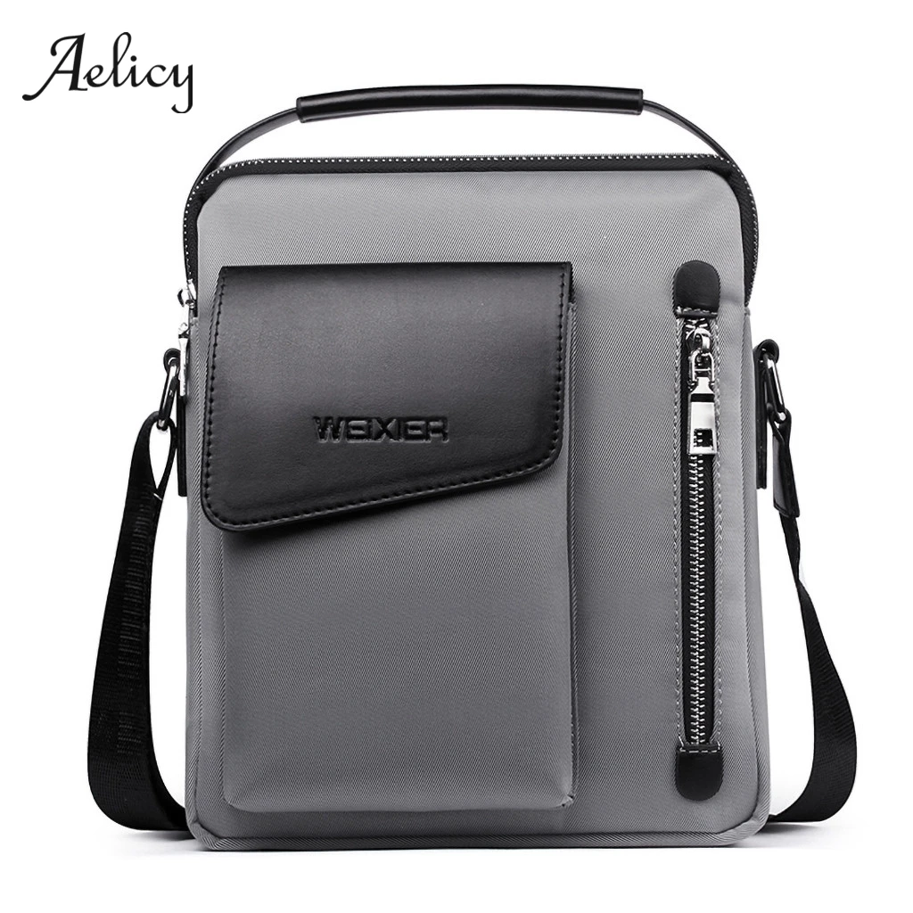 

Aelicy Multi-pocket Men Handbags Business Man's Crossbody Shoulder Bag Large Capacity Leather Messenger Bag For Man Travel