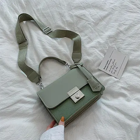 Элегантная женская повседневная сумка-тоут модная новая качественная женская дизайнерская сумка из искусственной кожи с замком, дорожные сумки через плечо - Цвет: green