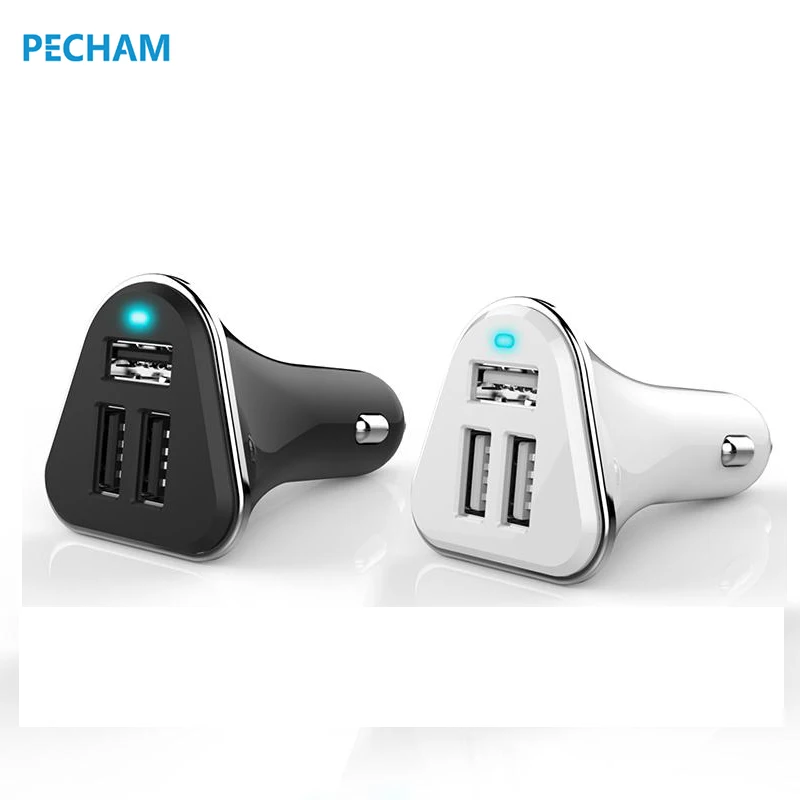 PECHAM 3 USB Car Charger output 5V 5.2A fast charging Mobile Phone Travel Adapter Cigarette Lighter DC 12-24V for Iphone Xiaomi |