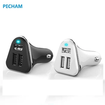 

PECHAM 3 USB Car Charger output 5V 5.2A fast charging Mobile Phone Travel Adapter Cigarette Lighter DC 12-24V for Iphone Xiaomi