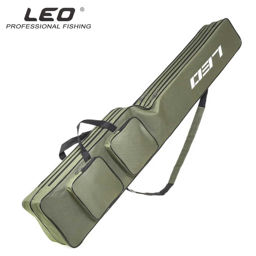 Homens do Mar Equipamento de Pesca Bolsa de Pesca Acessórios de Dupla Bolsa Portátil Camada Grande Capacidade Mochila Dobrável Transportadora Leo 1.3 m