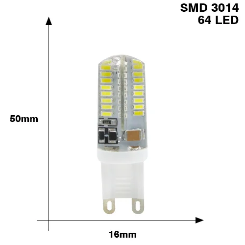 6 шт. лампада Led лампа G9 220V 7 Вт 9 Вт 10 Вт 12 Вт 5730 SMD 2835 3014 лампы, люстры Lamparas СИД G9 Светильник лампы заменить галогенные лампы - Испускаемый цвет: G9 220V 3014 64L