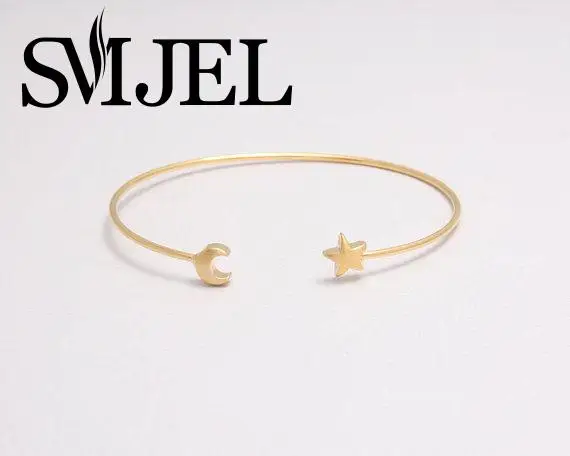 Smjel новый модный Открытый браслет с Луной для женщин минималистичный манжетами