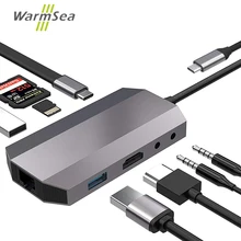 USB C концентратор тип C аудио Dex станция Thunderbolt 3 с HDMI 4K RJ45 1000 Мбит/с USB 3,0 для samsung Note 8 S8 S9 Macbook Pro huawei
