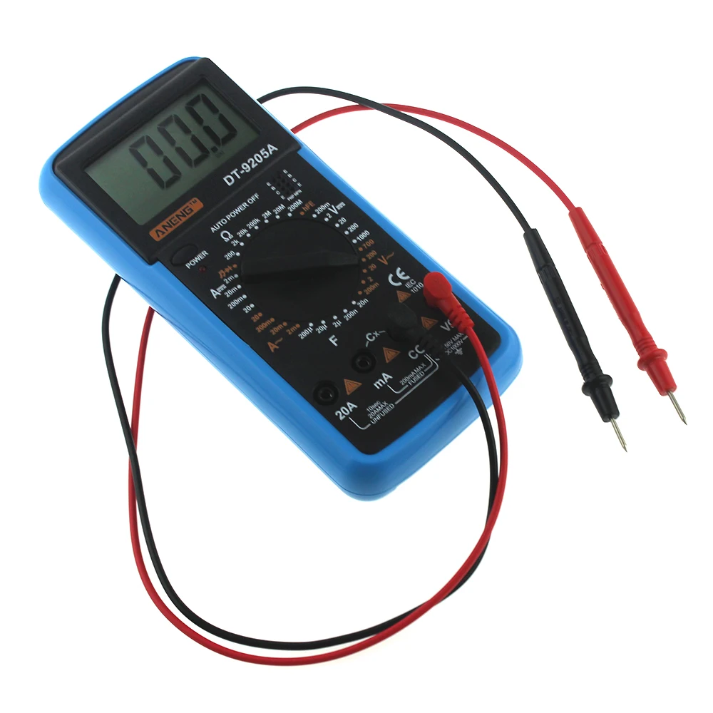 DT9205A hFE AC DC ЖК дисплей Профессиональный электрический ручной тестер Цифровой