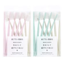 10 шт Розовый Зубная щётка двойная Ультрамягкая зубная щетка бамбук древесный уголь нано щетка Зубная щетка для ухода за зубами для поддержания гигиены зубов кисть