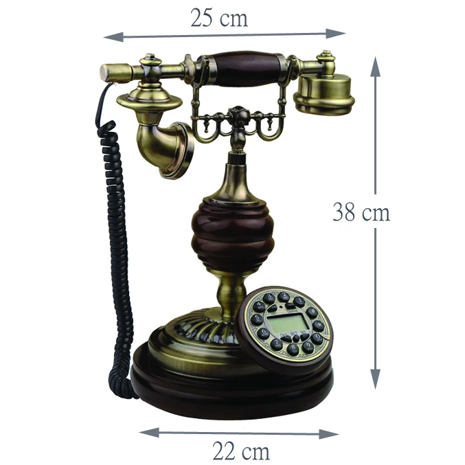 Европейский модный винтажный телефон с фиксированным телефонным циферблатом, античный стационарный телефон для офиса, дома, отеля, дерева