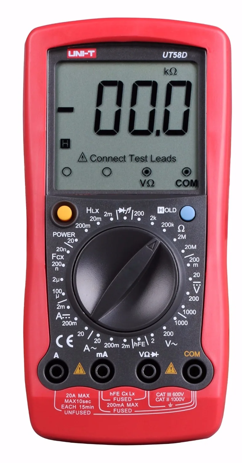 UNI-T UT58D LCD Digital Multimeter AC/DC Volt Amp Ohm Capacitance Inductance Tester 20A | Инструменты