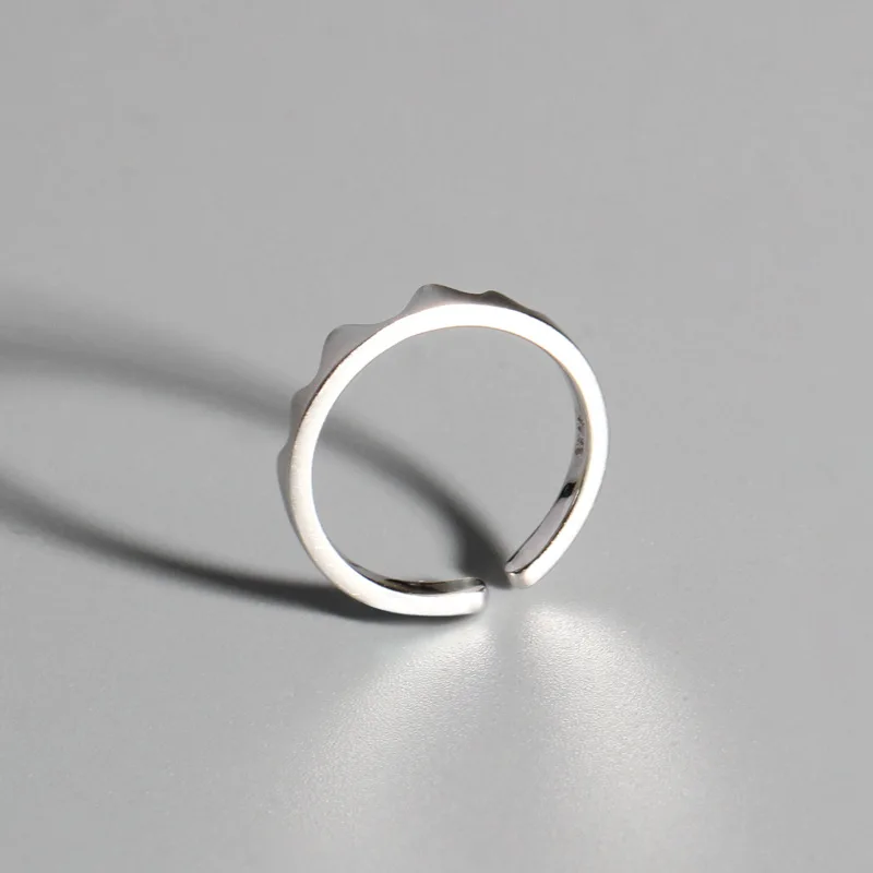 925 Sterling Silver Black White Couple Rings For Women Men Wave Adjustable Opening S925 Finger Rings Jewelry ECG Ladies Gift
