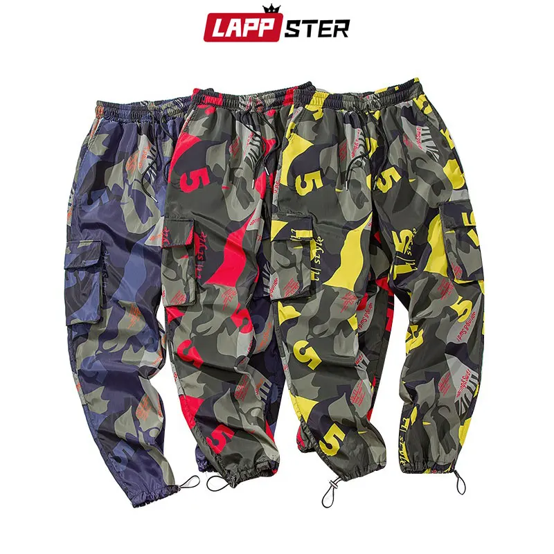 LAPPSTER мужские камуфляжные уличные штаны для бега в стиле хип-хоп, японские модные спортивные штаны для пары, летние свободные камуфляжные брюки