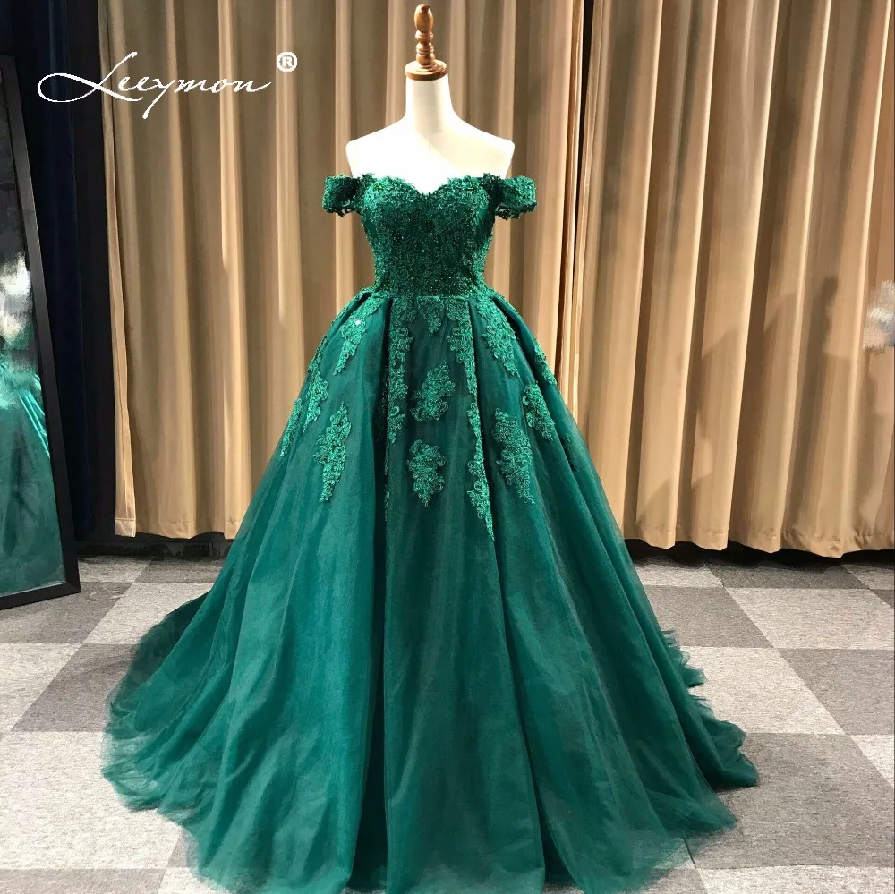 Leeymon Custom Made Luxury Off Shoulder Lace Ball Gown
