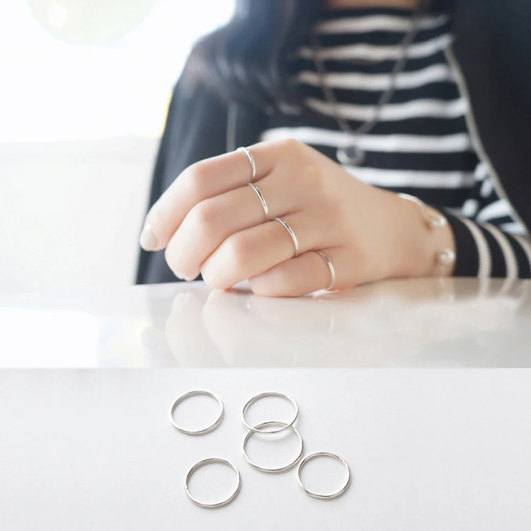 Простое модное гладкое кольцо из стерлингового серебра 925 пробы|ring ring|ring 925ring finger |