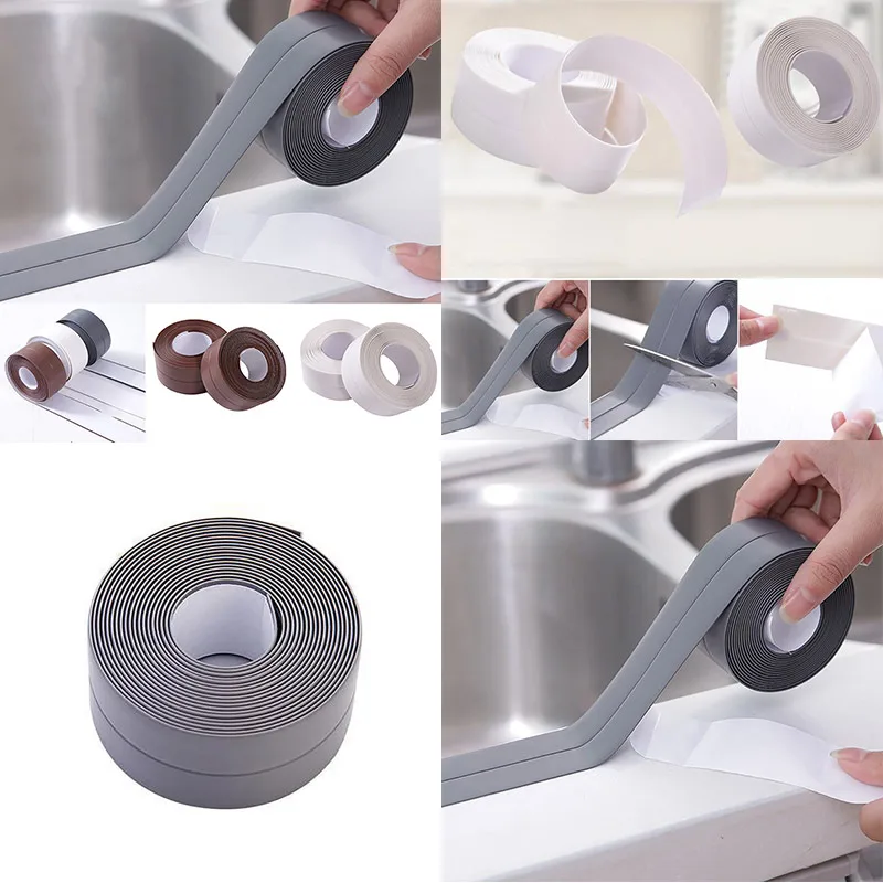 Самоклеющиеся Кухонные керамические наклейки водонепроницаемые анти-влаги ПВХ наклейки для ванной стены угловая линия наклейки на раковину