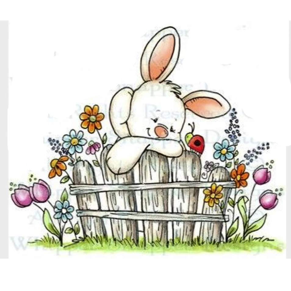 

cartoon rabbit Transparent Silicone Rubber Stamp and metal die Sheet Cling Scrapbooking DIY Cute Pattern Photo Album Stamp