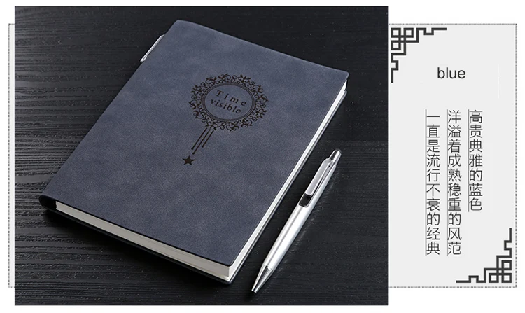 Записная книжка из искусственной кожи А5, 25 K, ручная работа, дневник с держателем для ручек, креативные тренды, блокнот, планировщик, офисные принадлежности, 1290 - Цвет: A5 blue