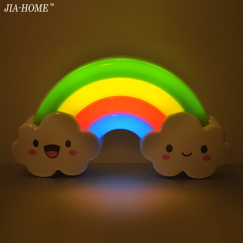 

LED Rainbow Colorful Night Light bed room Decorative Lights Baby Bedside Lamp Children Toy Batteries Powered