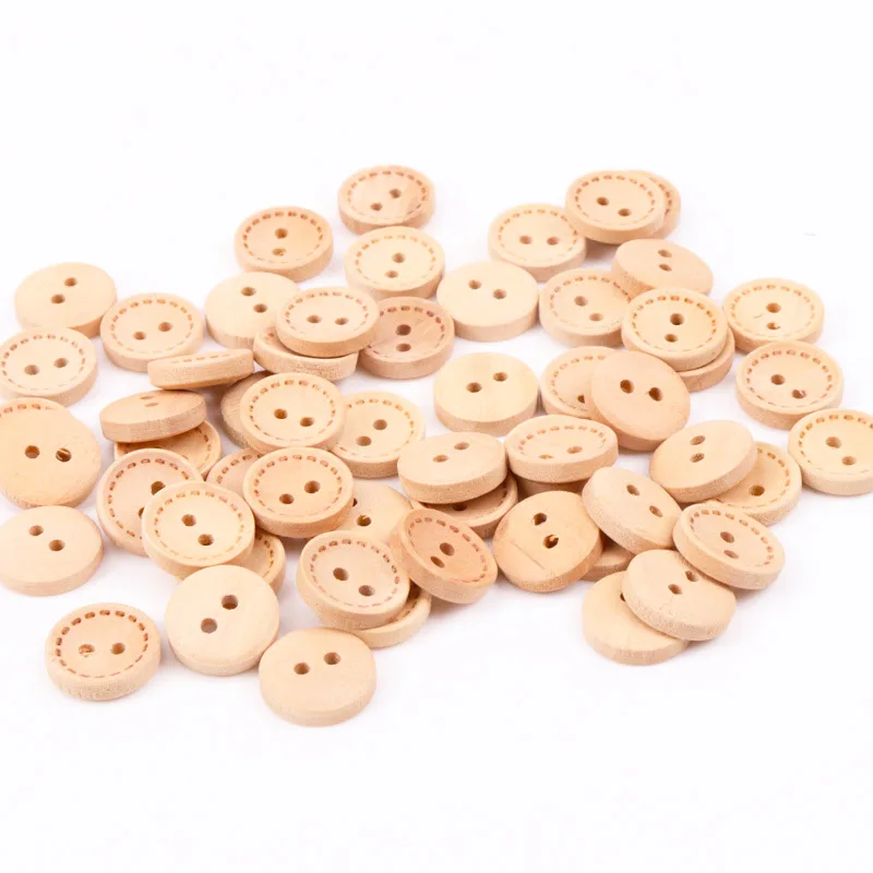 Handcrafted Round Wooden Buttons for DIY Crafting and Sewing - Set of 30 (12mm)