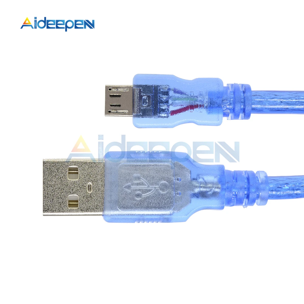 30 см USB 2,0 A папа к Micro USB 5 Pin Мужской кабель для зарядки данных шнур