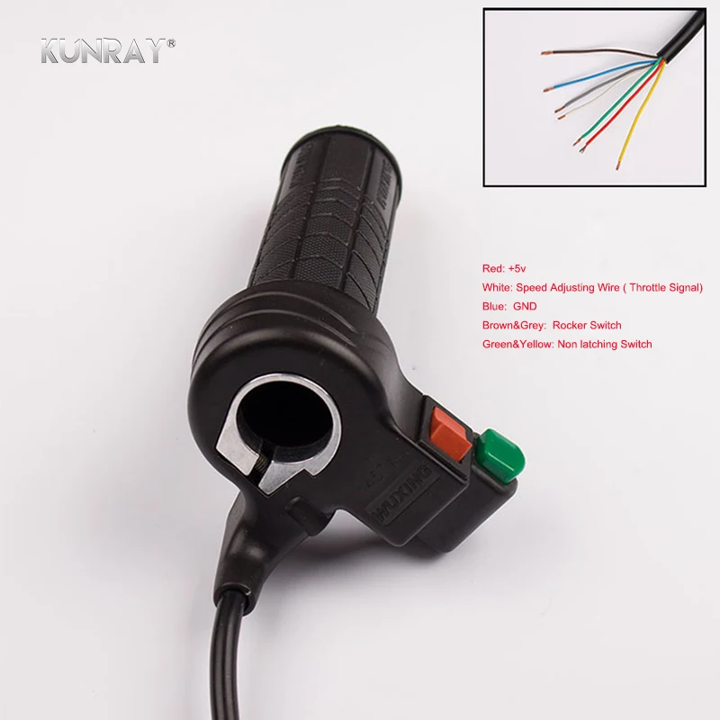 Top Wuxing Twist Handlebar Throttle With Forward Reverse Switch, Horn Button, Electric Scooter Bicycke E Bike MTB Motorcycle Grips 2