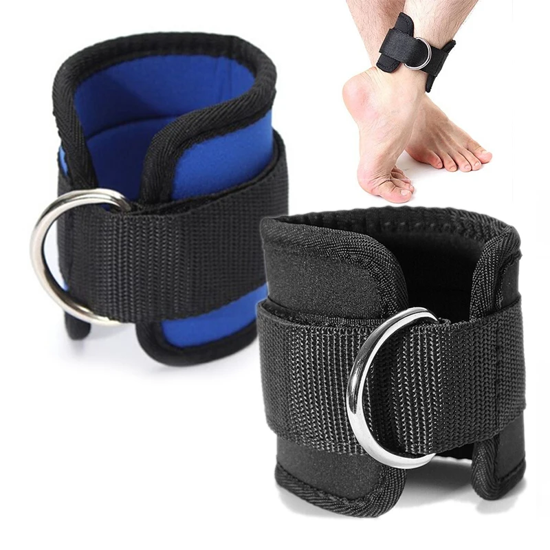 

1 Pair Fitness Resistance Band D-ring Ankle Support Workouts with Durable Cuffs for Ab Leg & Glute Exercises Home Gym Equipment