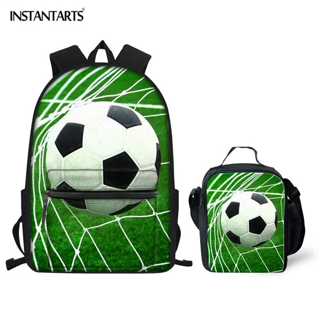 INSTANTARTS спортивные мячи, футбольные принты, детские школьные рюкзаки, комплект из 2 предметов, школьные сумки для учеников начальной школы, школьные сумки, рюкзак для мальчиков - Цвет: 6079Z58-G