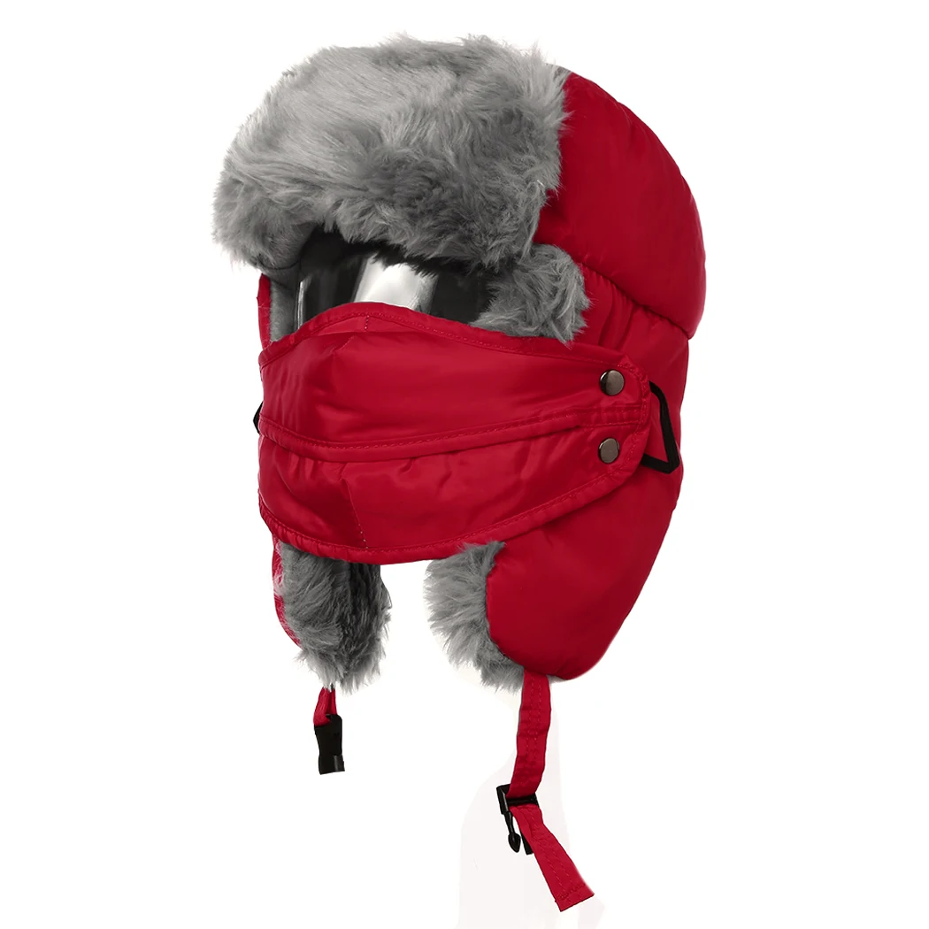 2018 Winter Russian Bomber Hats Men Women Thicken Warm Cotton Fur