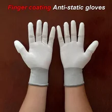 Палец часть покрытием антистатические Перчатки высокого качества Нескользящие пыли Электростатического Защитной Перчатки труда страхование Перчатки