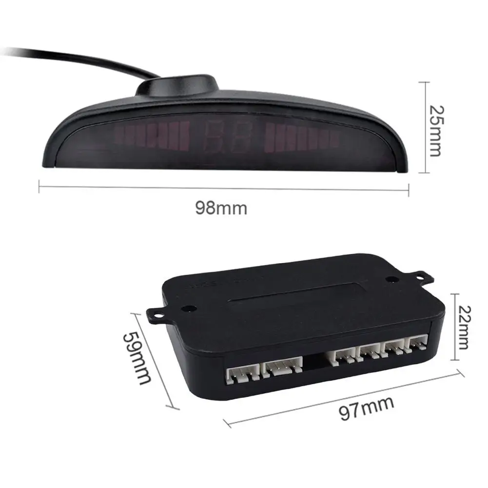 Sensor de aparcamiento de QXNY 8 sensores del automóvil del coche del Radar de estacionamiento Detector de coche aparcamiento asistencia Radar de estacionamiento inversa