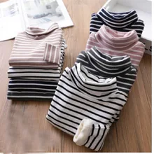 MERI AMMI/детская зимняя одежда для девочек Теплая Флисовая футболка свитер с высоким воротником для девочек от 2 до 7 лет J716