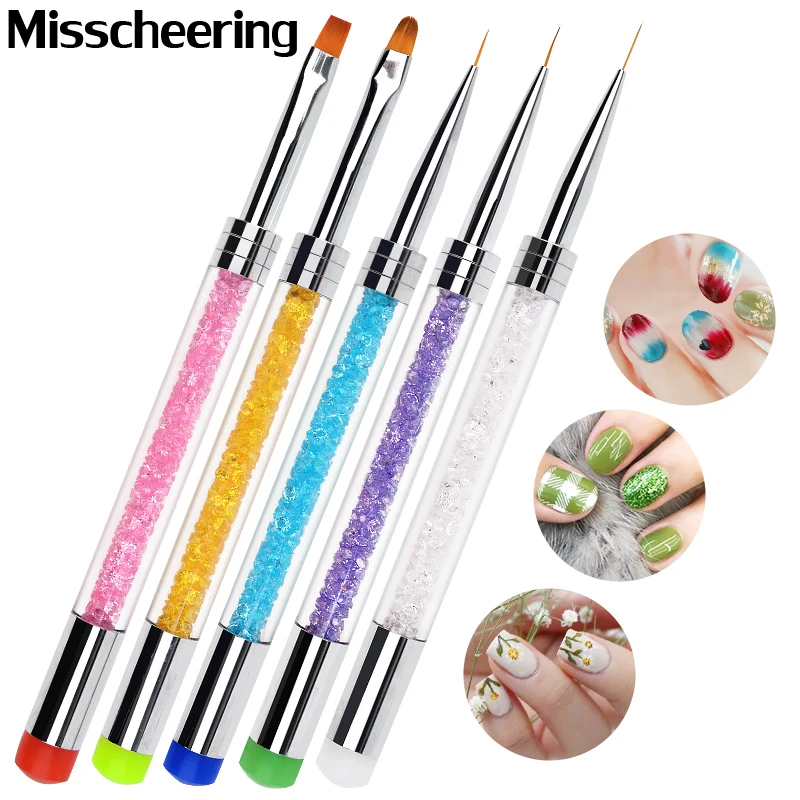 

Dual-ended Silicone Stamper Nail Brushes For UV Drawing Sculpture Liner Painting Pen Gradient Brushes Stamping Manicure Tools