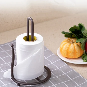 

1 PC Iron Upright Creative Decorative Counter Top Towel Paper Tissue Holder Rack Hanger Stand for Home Kitchen Restaurant
