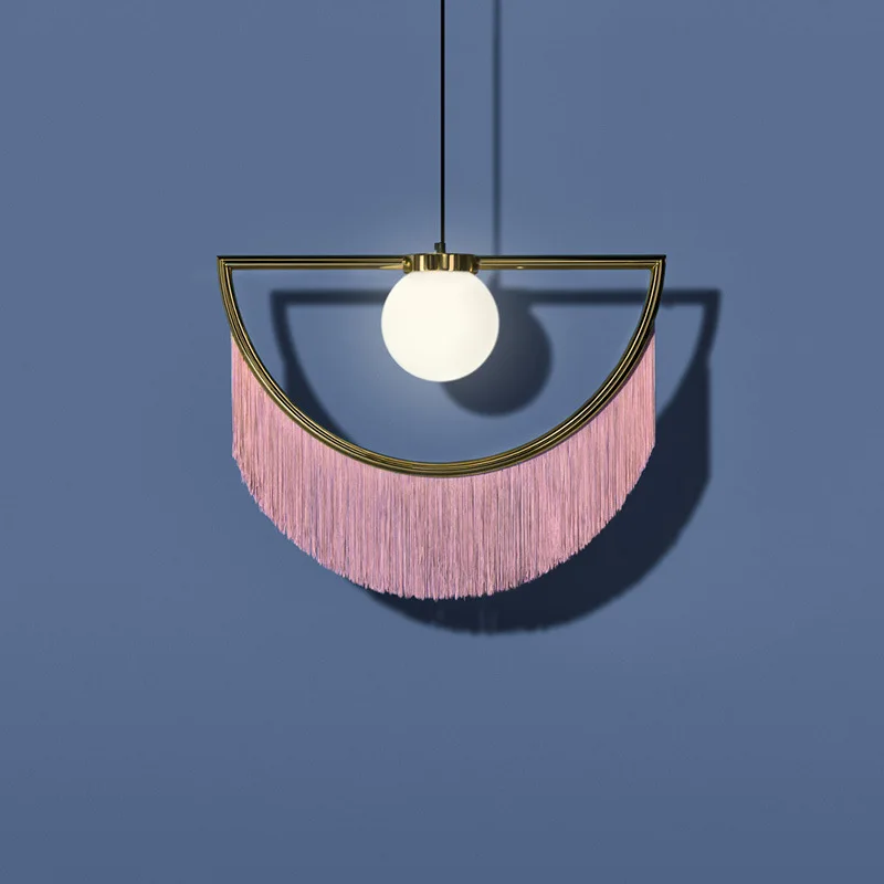 

Postmodern LED living room pendant lights bedroom hanging lighting Tibet tassel deco fixtures Cafe restaurant suspended lamps