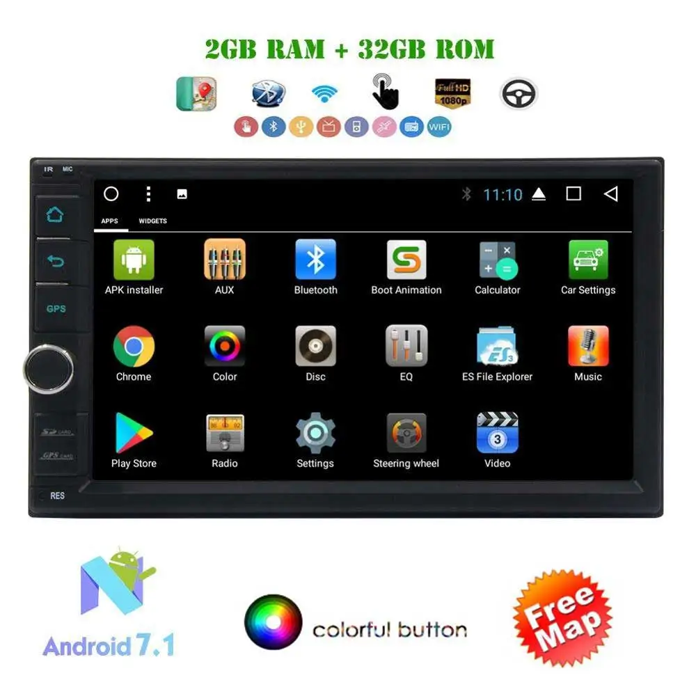 

Car Radio 2Din Android 7.1 Car Stereo Octa-core 7" Multimedia Player In Dash Head Unit supports 4G DAB+ OBD2+Front Backup Camera