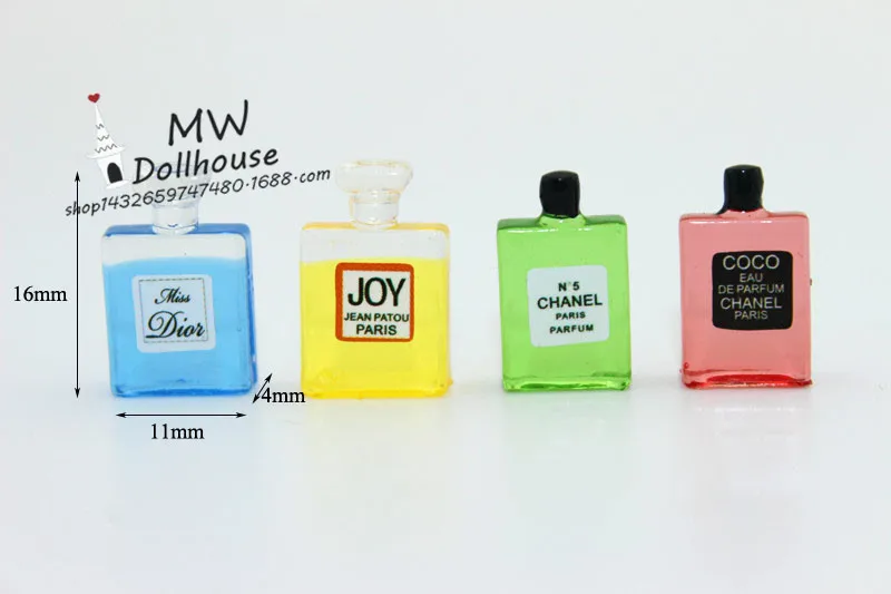 Free Shipping 4Pcs Colorful Perfume Dollhouse Miniature 1 12 Scale Classic Toys for Kids Scale Models