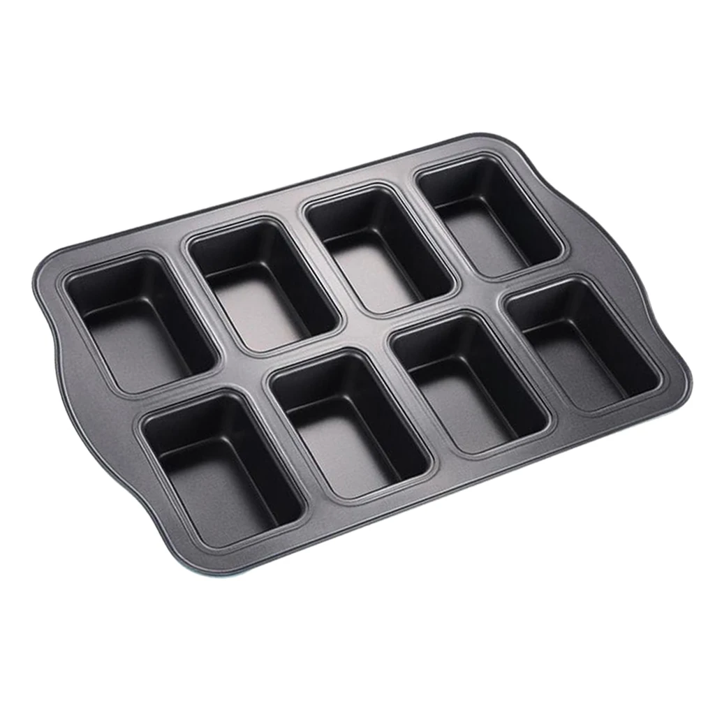8 Cavity Non-Stick Moulds Mini Bread Cake Loaf Pan Baking Tin Tray Cookware