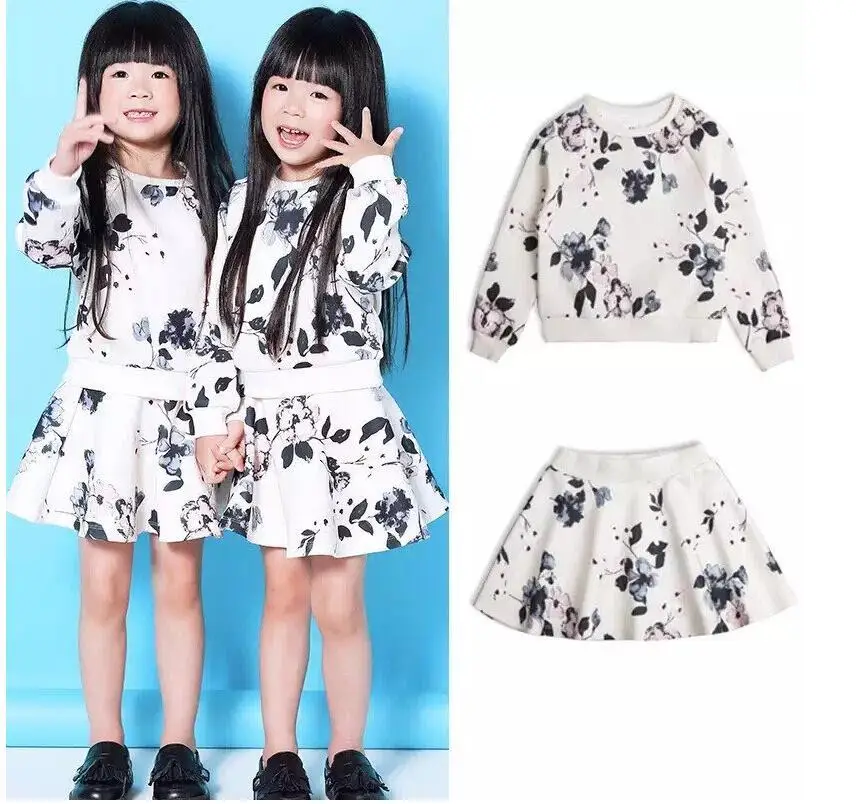 

Autumn Baby Girl Clothes set flower tops floral skirt fashion korean clothes toddler baby clothing cute boutiques spring