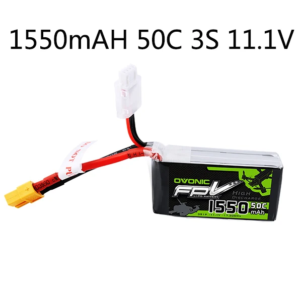 Высокочастотная батарея ovoic 1300/1550 MAh3-4S 50 80 100C через литиевую батарею FPV - Цвет: 1550mAh 50C 3S