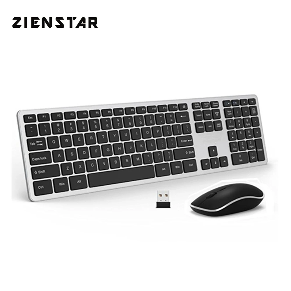 

Zienstar Ultra Slim Wirless Office Keyboard and Mouse Combo With USB Receiver For Macbook,PC, Laotop, Standard Size