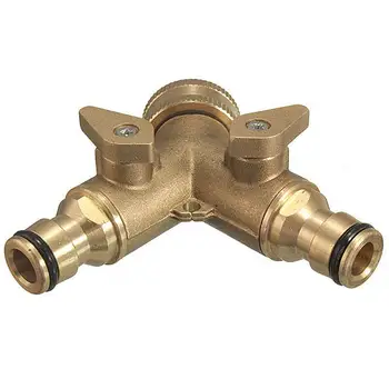 

WINOMO 2 Way Double Garden Tap Connector Adaptor Solid Brass