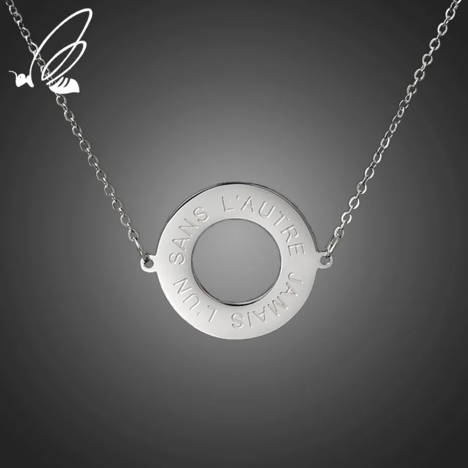 

S'Steel Fashion Stainless Steel Circular Hollowing Necklaces For Women Charm Silver Rose Gold Color Chokers Necklace Jewelry