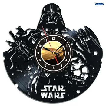 

Creative Note CD Vinyl CD star wars theme 3D Acrylic Art Antique Watch Style Clock Quartz Wall Clock