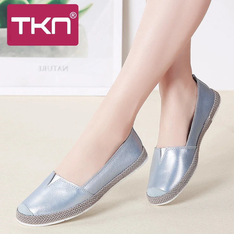 TKN, primavera 2019, zapatos planos para mujer, mocasines de piel auténtica, de Ballet para mocasines de abuela 952|Zapatos de mujer| - AliExpress