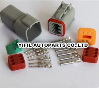 

50pcs/lot Deutsch DT 6 Pin/Way Waterproof Electrical Wire Connector plug Kit 22-16AWG DT06-6S DT04-6P