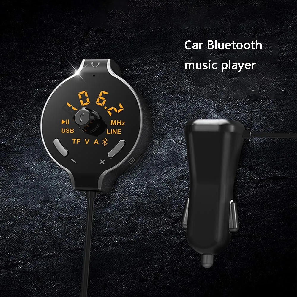 Fm-передатчик автомобильный комплект громкой связи MP3 плеер индикатор напряжения батареи Поддержка двойной AUX Беспроводной автомобиля Bluetooth кабель USB
