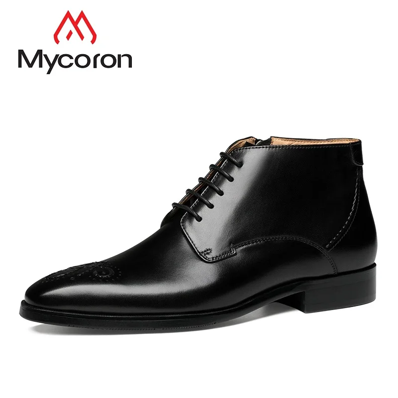 

MYCOLEN Product Luxury Brand Men Boots Top Quality Handsome Pointed Toe Boots Crocodile Pattern Leather Boots Laarzen Dames