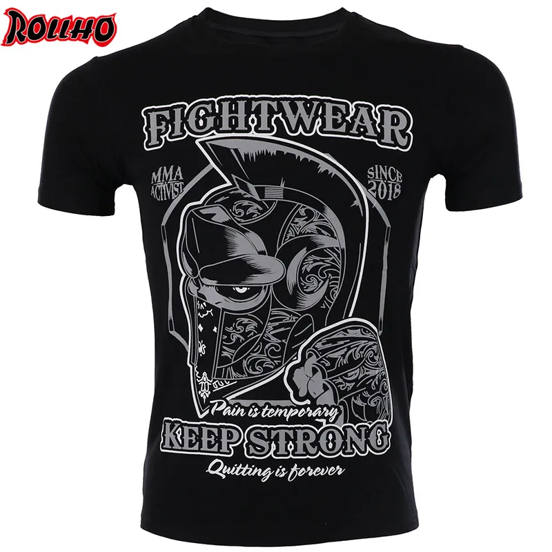 Компрессионные футболки ROLLHO MMA Rashguard мужские быстросохнущие боксерские рубашки с