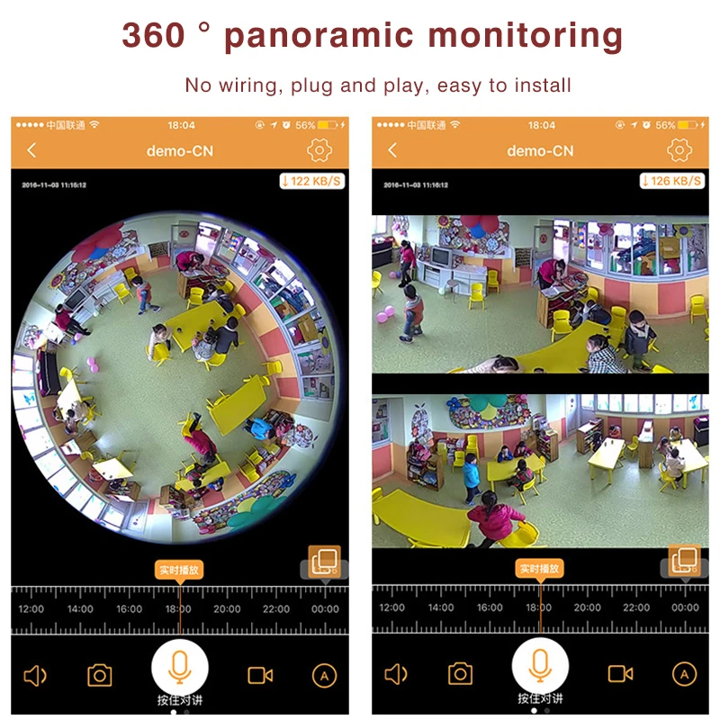 HD 3MP 360 Panoramin Умный дом Безопасность Wifi VR камера Светодиодная лампа охранная