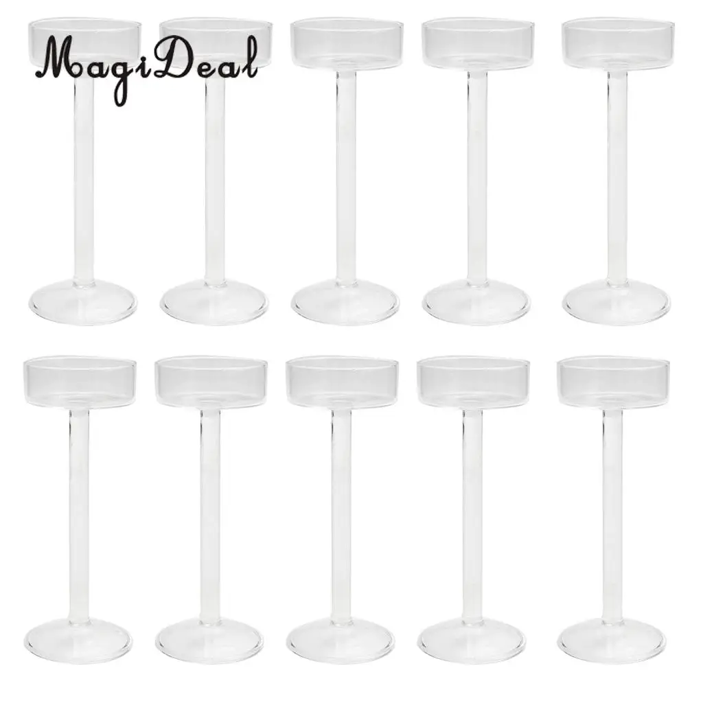 

10 X CRYSTAL GLASS CANDLE TEA LIGHT HOLDER XMAS GIFT WEDDING DECORATION 11cm